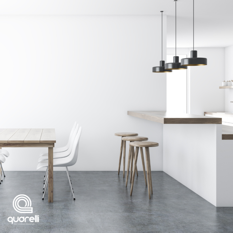 mikrocement na podłodze w kuchni