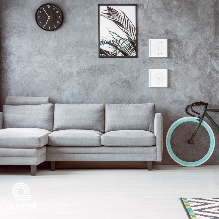 powłoka dekoracyjna z mikrocementu na ścianie